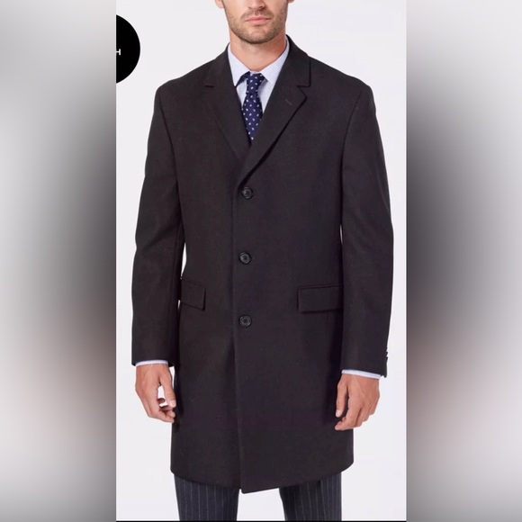 Nautica Men's Classic-Fit Batten Overcoat in the color Charcoal - size 46R